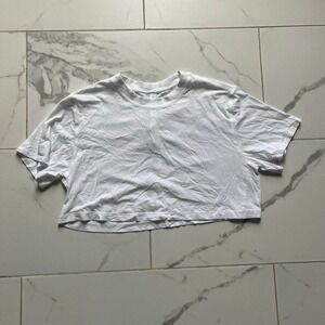 Lululemon All Yours Cropped Tee White Color Size 6